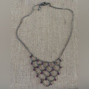 Victorian Red Crystal Bib Necklace 16”-18”